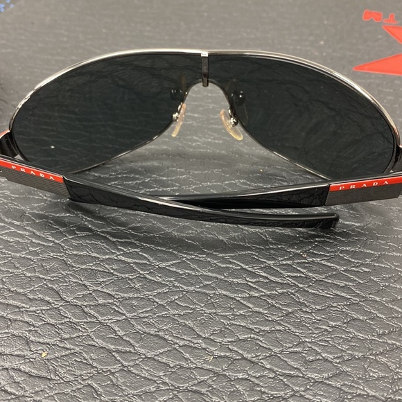 New Prada SPS 54H Aviator Sunglasses Black Gunmetal New! - Picture 6 of 14